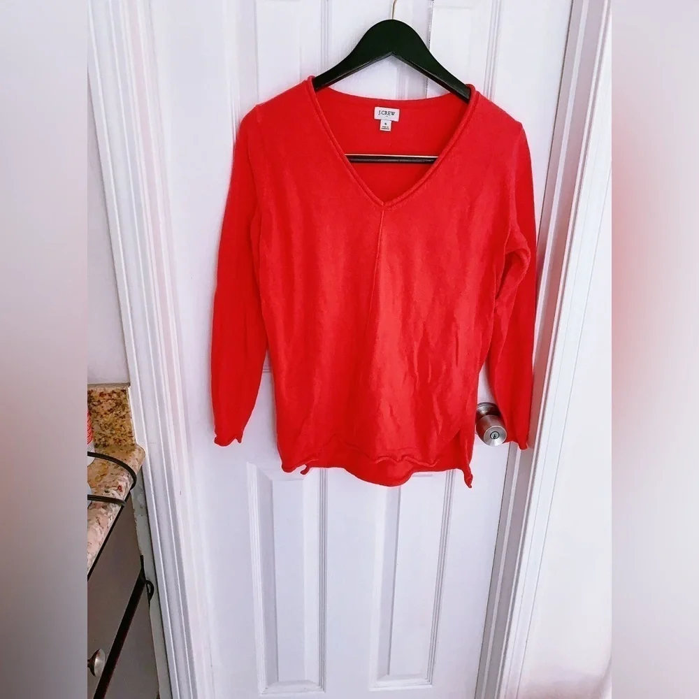 J.Crew Wool Cotton Blend V‎ Neck Sweater Christmas
